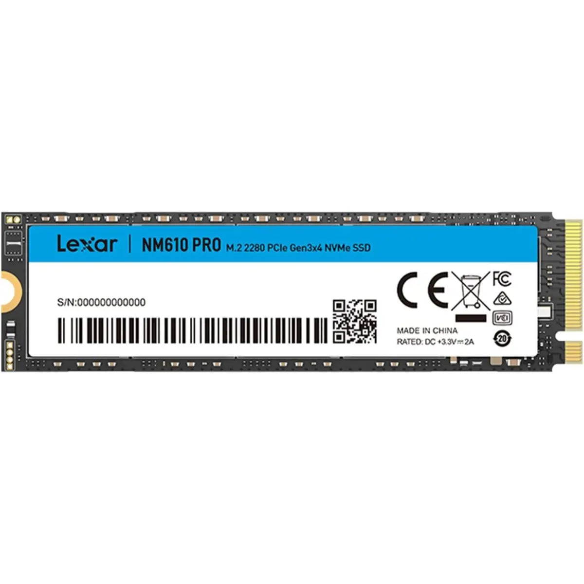 Lexar M.2 NVMe SSD 500GB NM610 Pro PCle Gen 3x4 Lexar M.2 NVMe SSD 500GB NM610 Pro PCle Gen 3x4